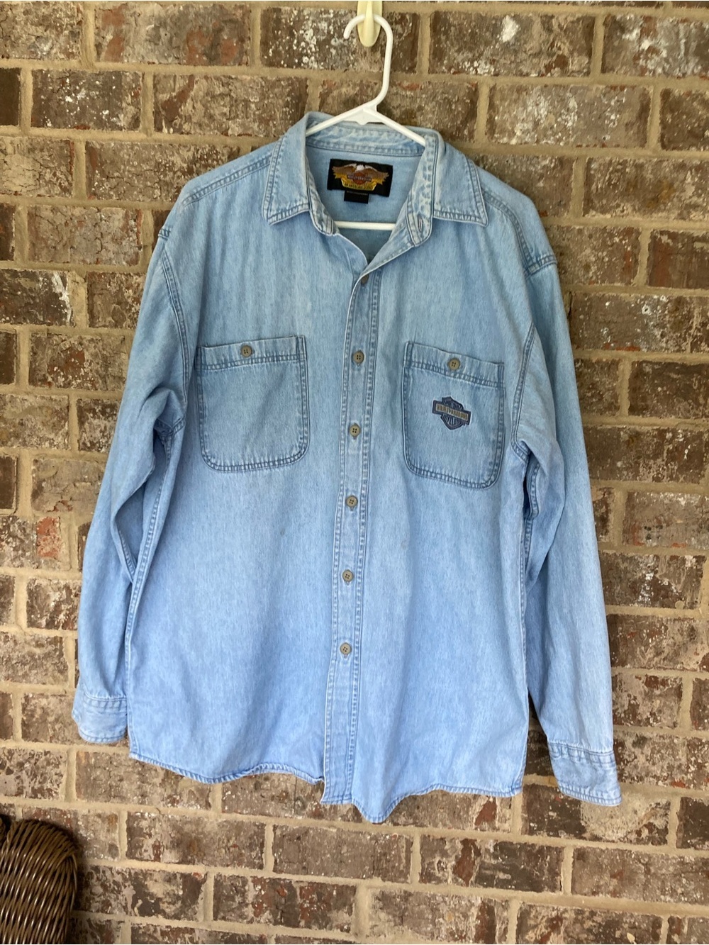 Vintage Harley-Davidson Long Sleeve  Jean button collared Biker XL